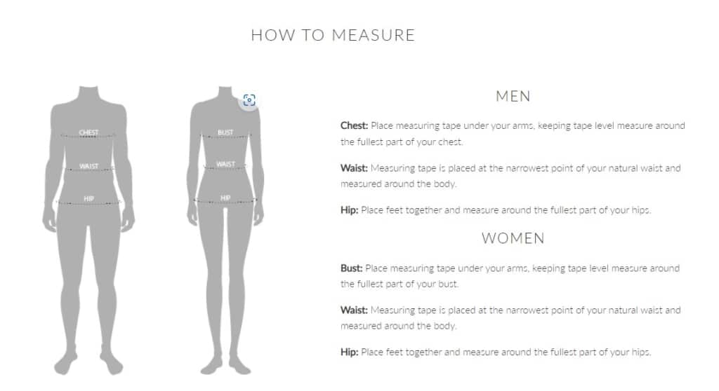 Dorsu brand measurement guide