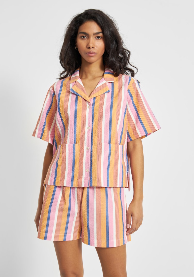 multi-color striped Vejle shirt by Dedicated brand
