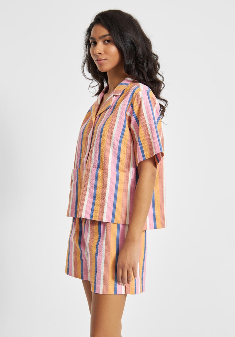 multi-color striped Vejle shirt by Dedicated brand
