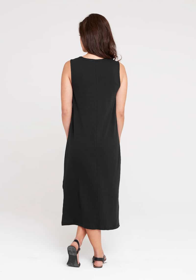 Black relaxed tank dress by Dorsu