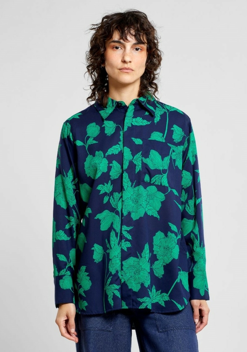 floral duotone kosta shirt by Dedicated brand
