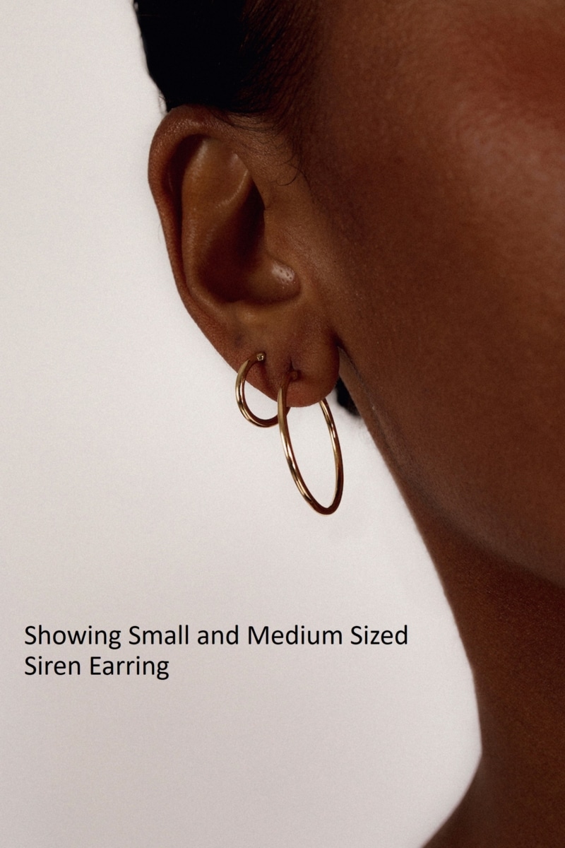 gold small and med-size siren hoop earrings by Washed Ashore