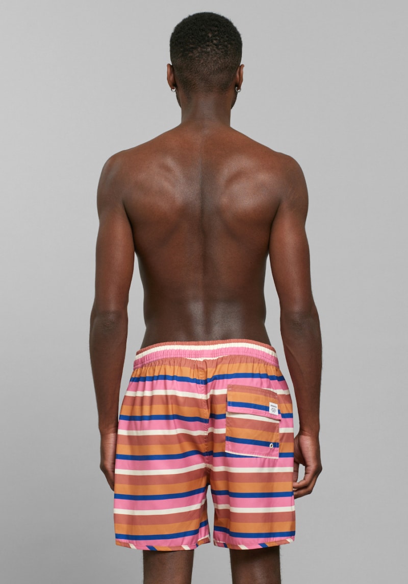 multi-color striped sandhamn swimshorts by dedicated brand