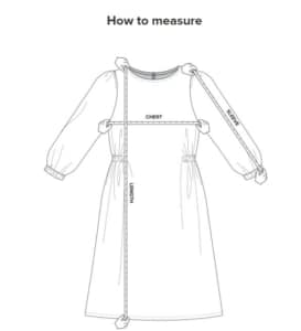 wrap dress size chart